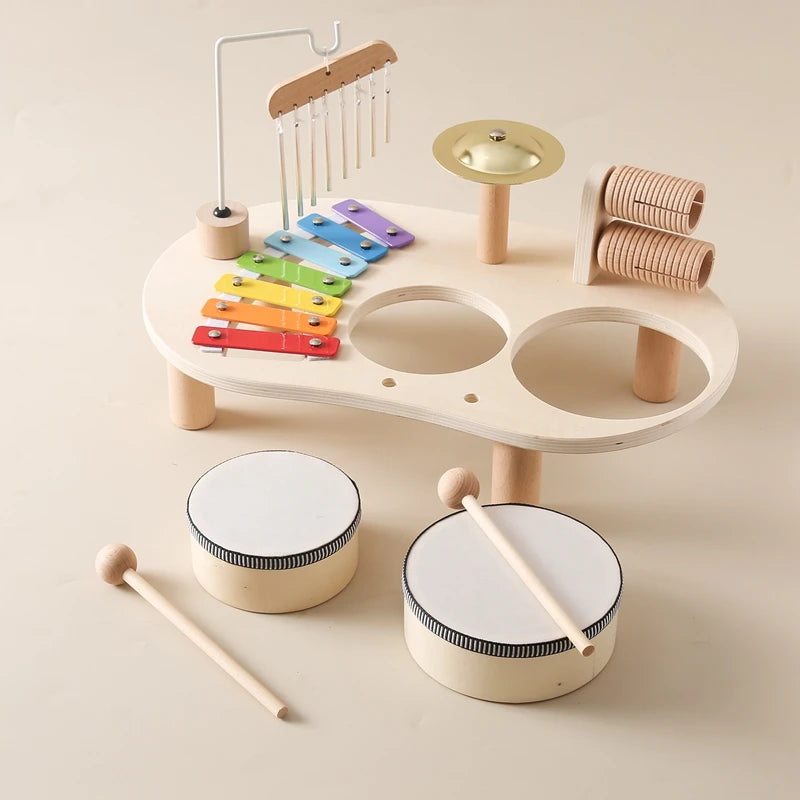 Tiny Tunes Music Table – Montessori Wooden Instrument Set
